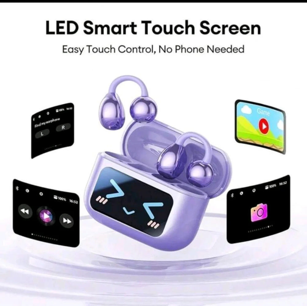 Purple Earphones with Butterfly Accessories